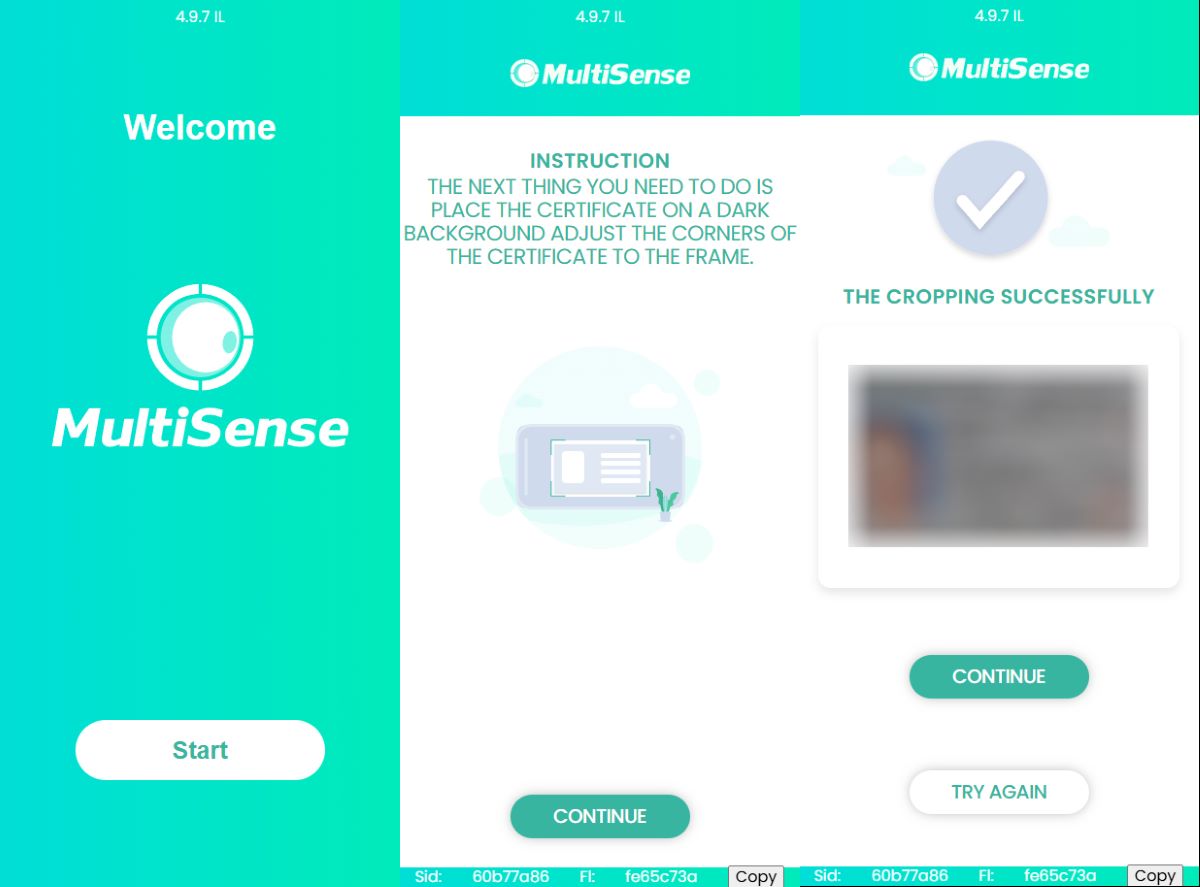 Multisense onboarding application image